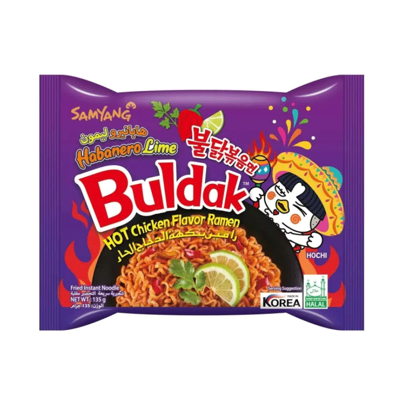SAMYANG NOODLES HABANERO LIME HOT CHICKEN PURPLE 135G