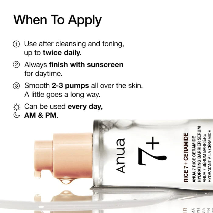 Anua Rice 7 + Ceramide Hydrating Barrier Serum 50ml